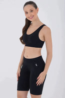 Kit Academia Lupo Feminino - 2 Calças Legging + 2 Bermuda Feminina Fit + 4 Top Esportivo Com Bojo