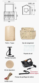 Tenda inflável automática leve em tecido