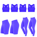 Kit Academia Lupo Feminino - 2 Calças Legging + 2 Bermuda Feminina Fit + 4 Top Esportivo Com Bojo