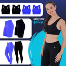 Kit Academia Lupo Feminino - 2 Calças Legging + 2 Bermuda Feminina Fit + 4 Top Esportivo Com Bojo