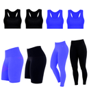 Kit Academia Lupo Feminino - 2 Calças Legging + 2 Bermuda Feminina Fit + 4 Top Esportivo Com Bojo