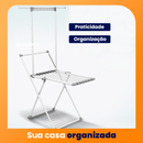 [ÚLTIMAS ÚNIDADES] COMPRE 1 LEVE 2 Varal Smart aço inox + cesto com 54 prendedores de brinde